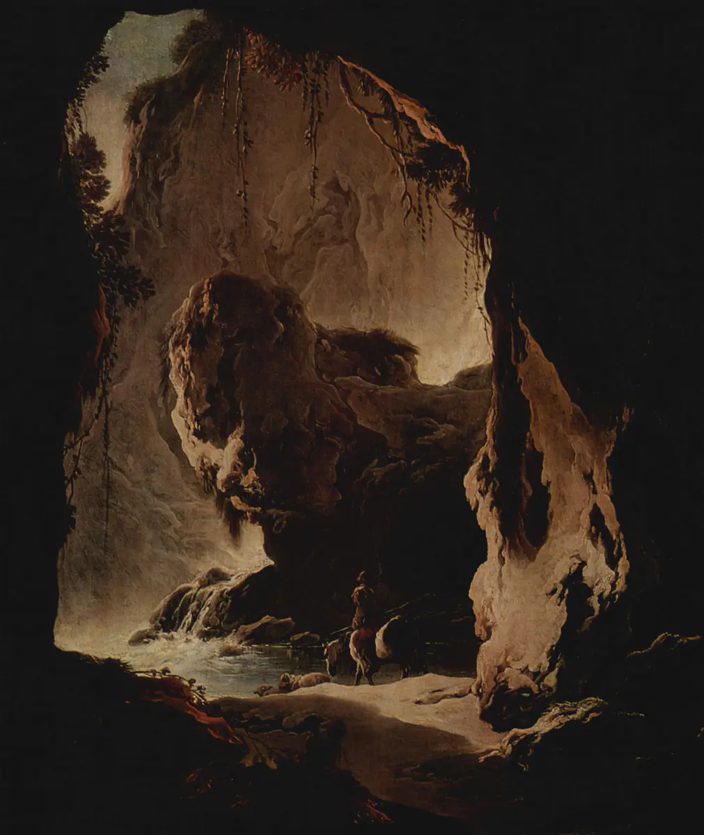 Paysage avec une grotte - Philipp Peter Roos