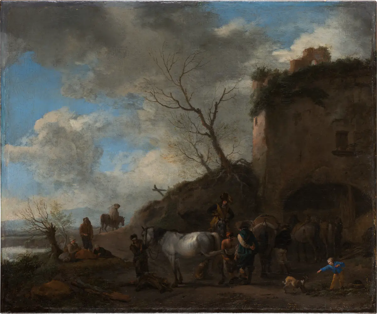 Cavaliers chez un forgeron - Philips Wouwerman
