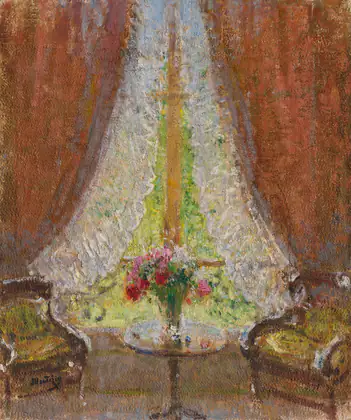 Le Bouquet à la fenêtre - Pierre-Eugène Montézin