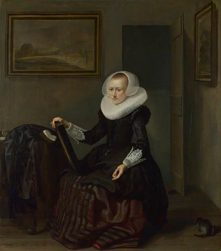 Une femme tenant un miroir - Pieter Codde