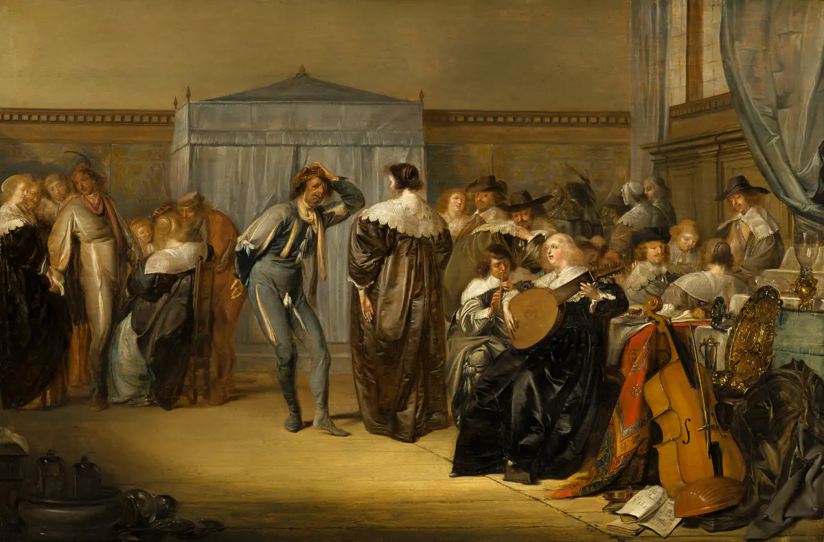 Joyeuse compagnie avec des danseurs masqués - Pieter Codde