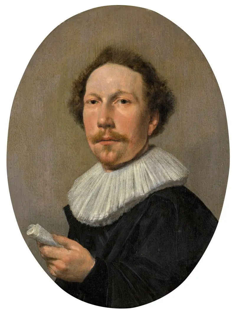 Portrait d'un homme tenant un parchemin - Pieter Codde
