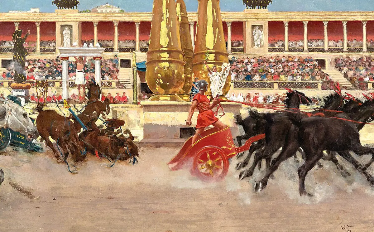 Course de chars dans le cirque - Raffaello Sorbi
