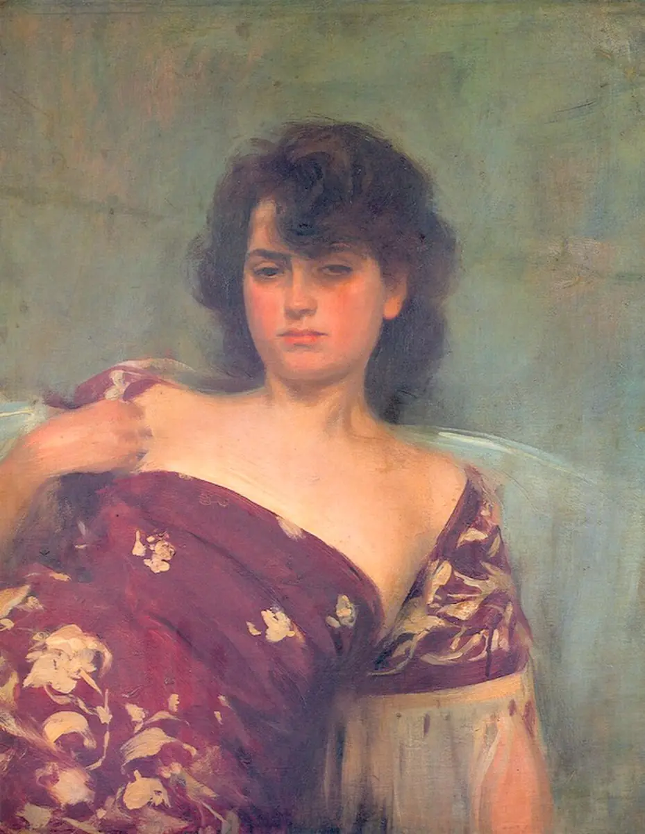 Júlia en grenat - Ramón Casas