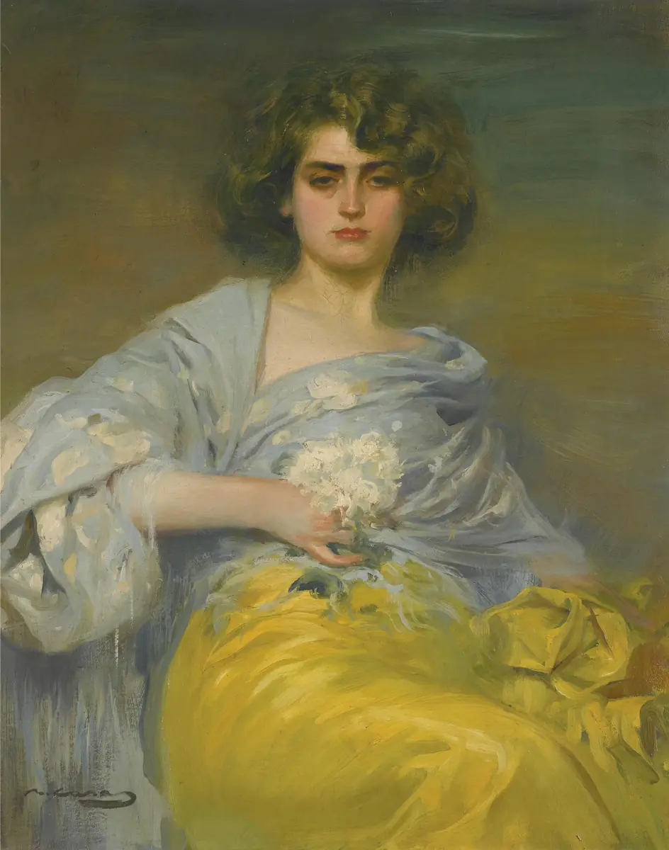 Júlia à l’étoffe jaune - Ramón Casas