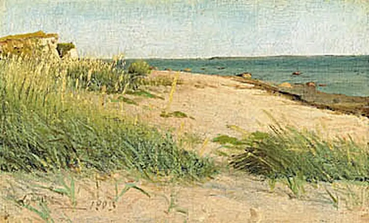 Talus avec de l'oyat à Enø. Soleil - L. A. Ring