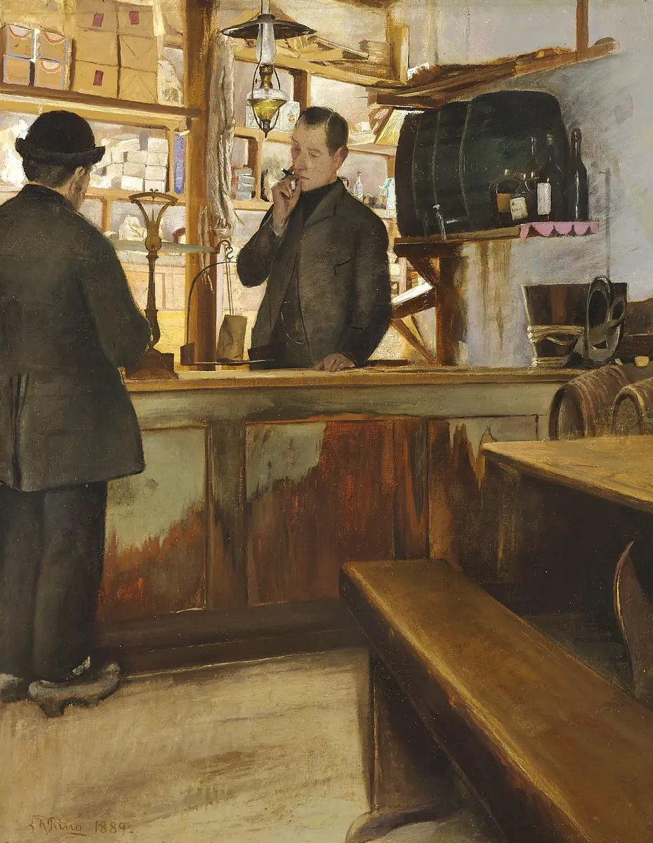 De l'étal de l'épicier de l'auberge Mogenstrup. - L. A. Ring