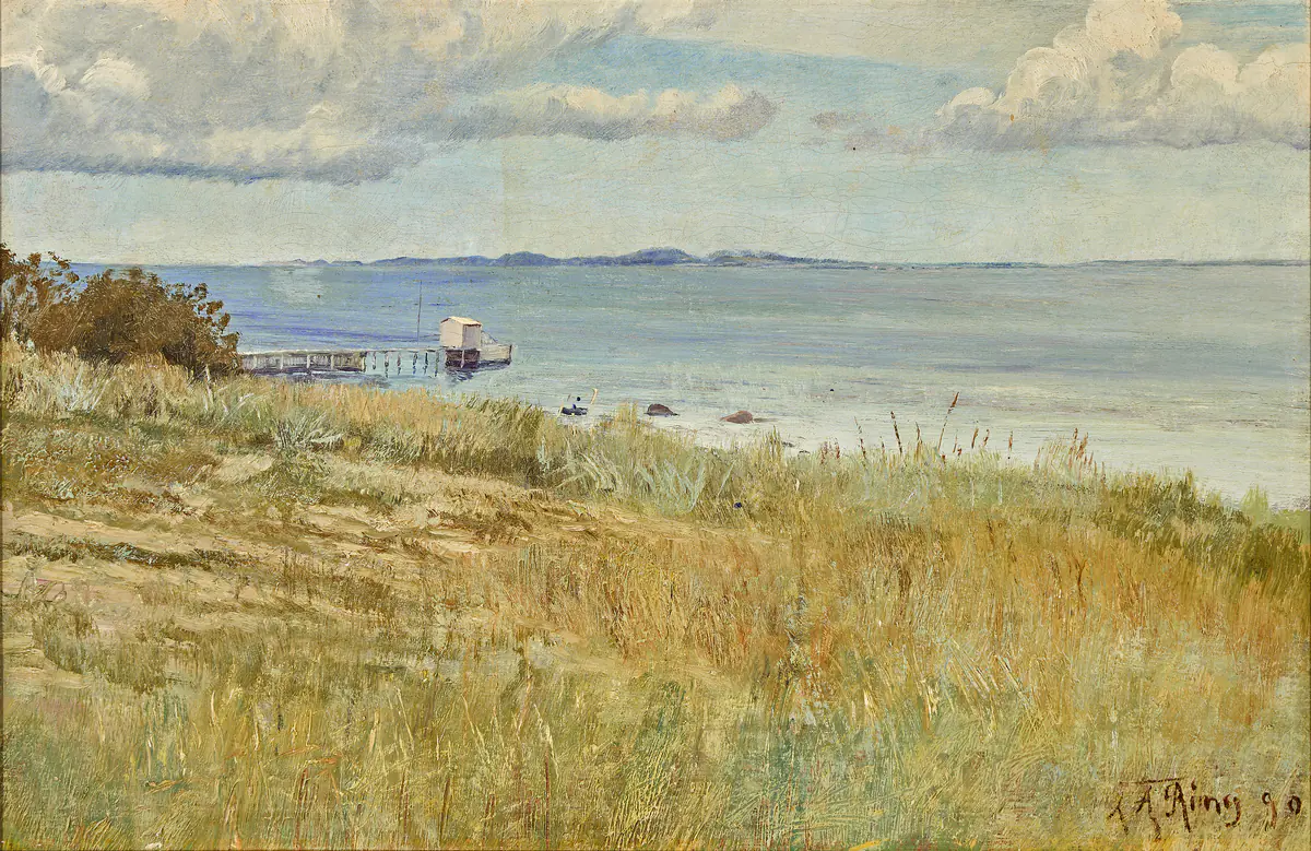 De Hellebæk avec vue vers Kullen. - L. A. Ring