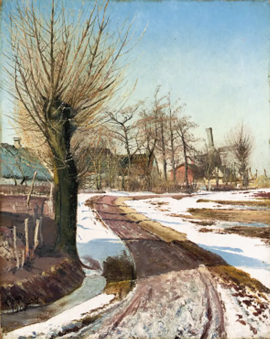 Le mois de mars avec de la neige et un ciel dégagé. - L. A. Ring