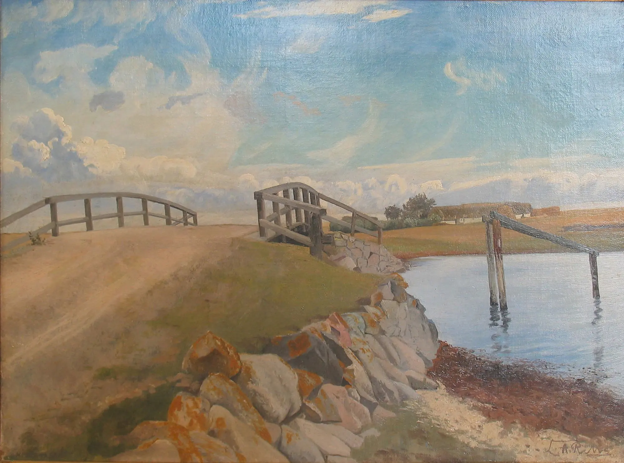 Le pont vers Enø. - L. A. Ring