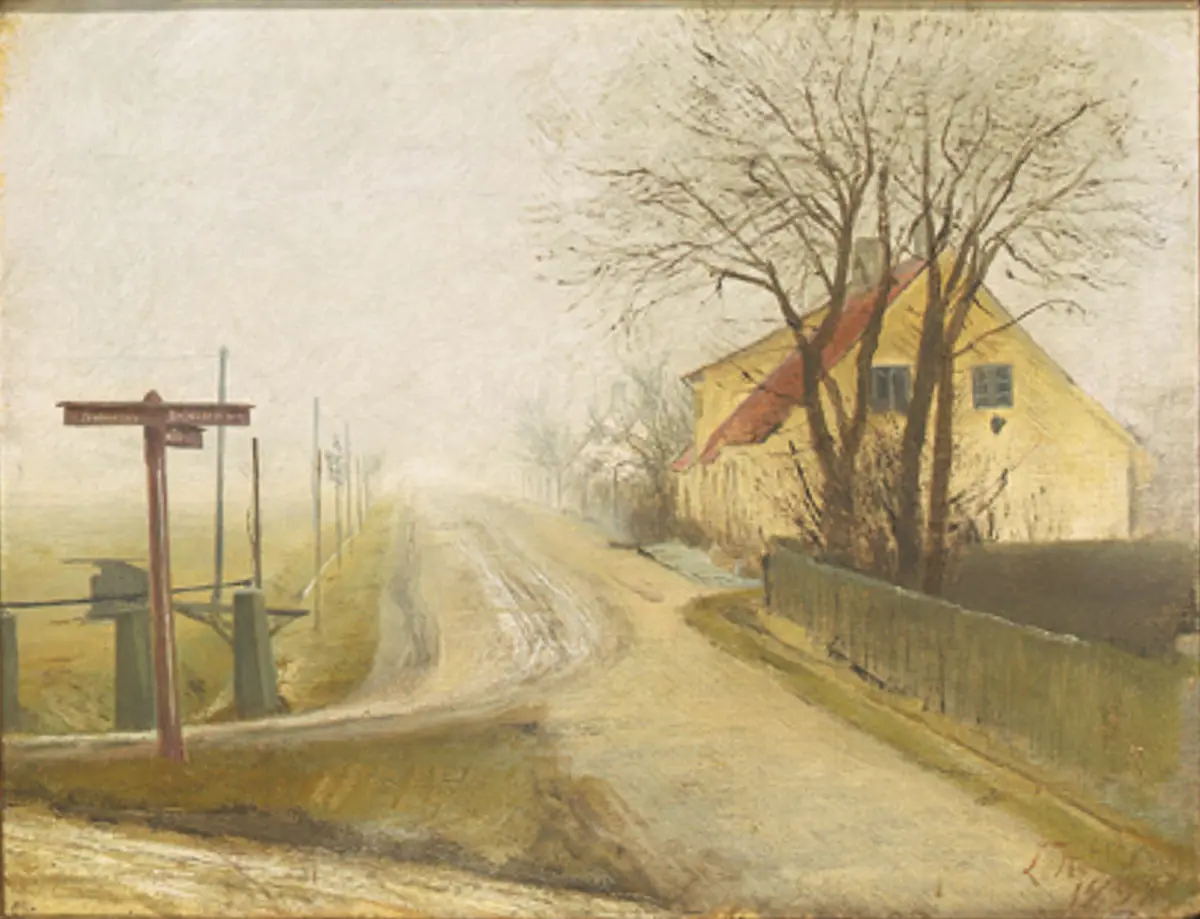 La route de Lynæs, au Danemark. - L. A. Ring
