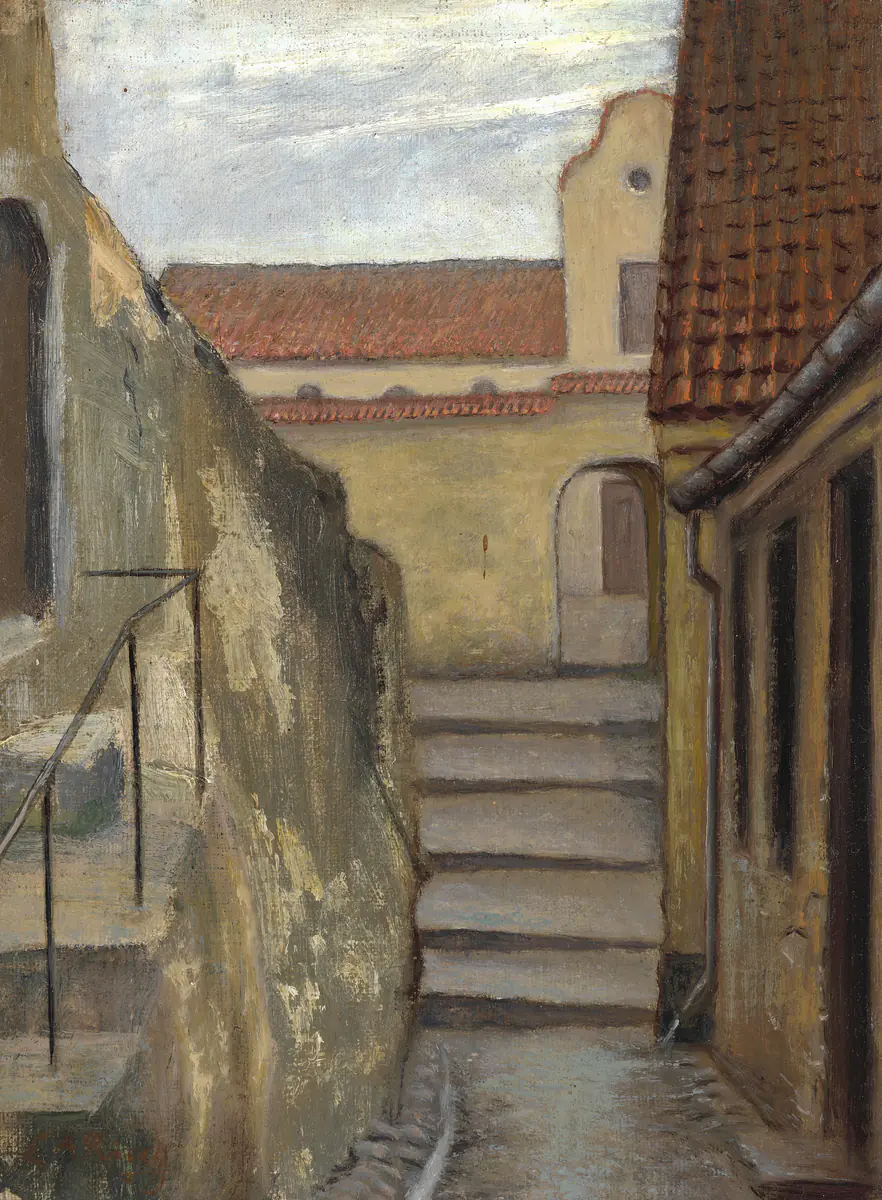 Rue du village. Étude - L. A. Ring