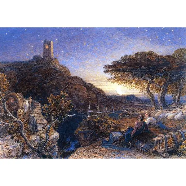 La Tour solitaire — version peinte - Samuel Palmer
