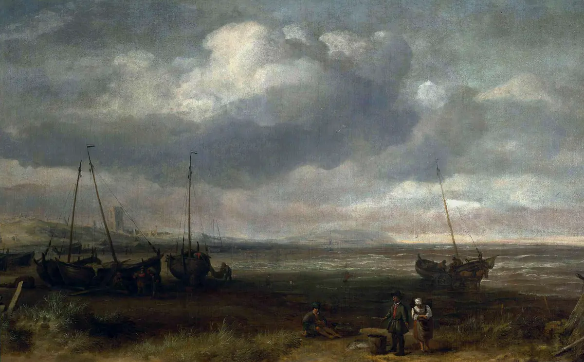 La côte de la mer à Scheveningen. - Simon de Vlieger