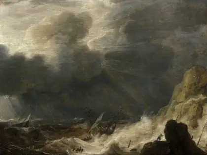 Tempête avec épave - Simon de Vlieger