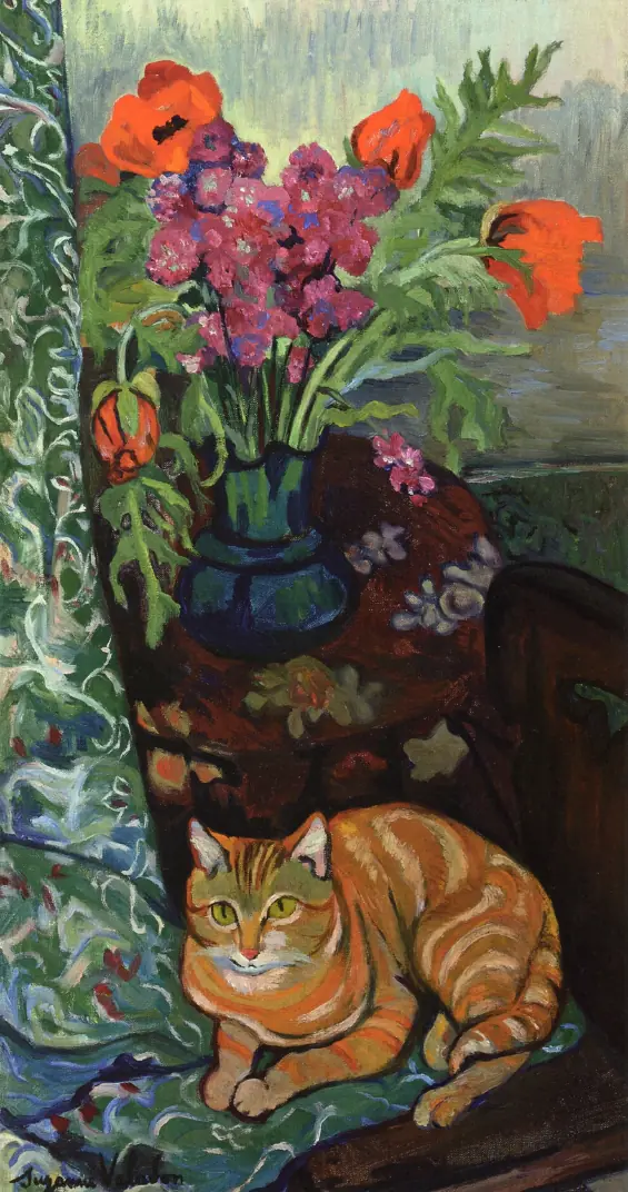 Bouquet et chat - Suzanne Valadon