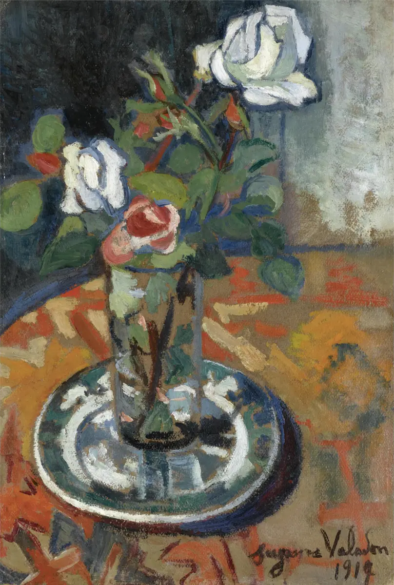 Roses dans un vase - Suzanne Valadon