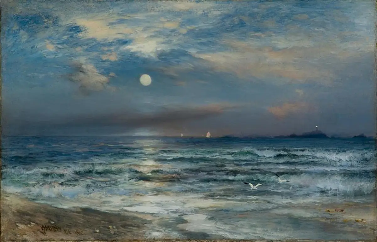 Marine au clair de lune - Thomas Moran