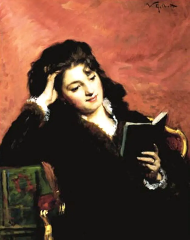 Une femme lisant - Victor Gilbert
