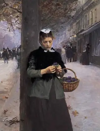 La vente des violettes - Victor Gilbert