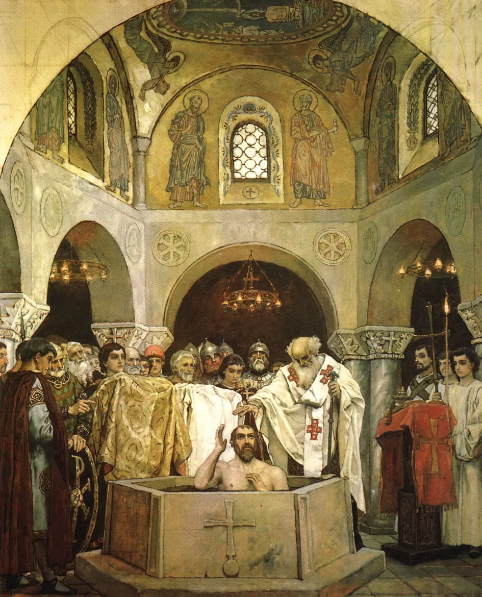 Le Baptême du prince Vladimir : étude peinte - Viktor Vasnetsov