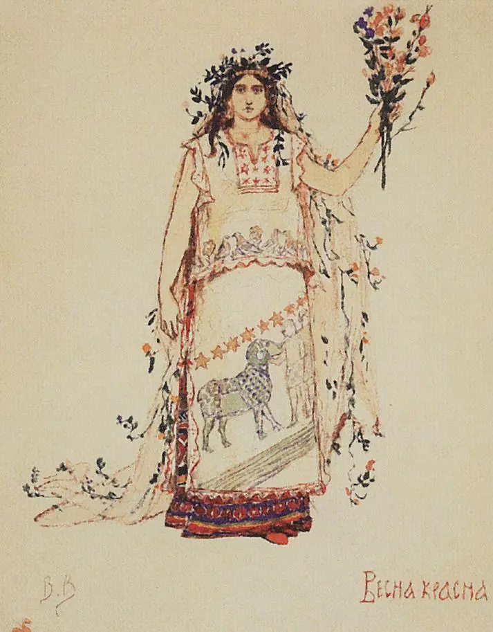 La Belle Printemps : costume de théâtre - Viktor Vasnetsov