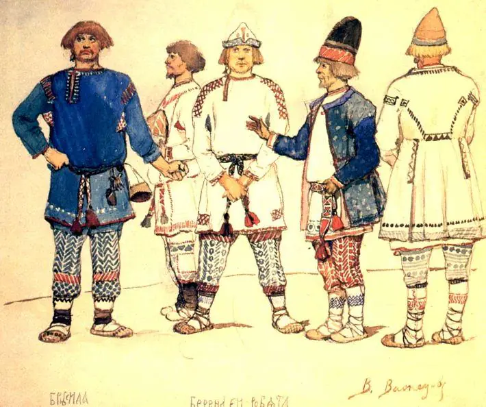 Broussila et les jeunes Bérendéïs : costumes - Viktor Vasnetsov