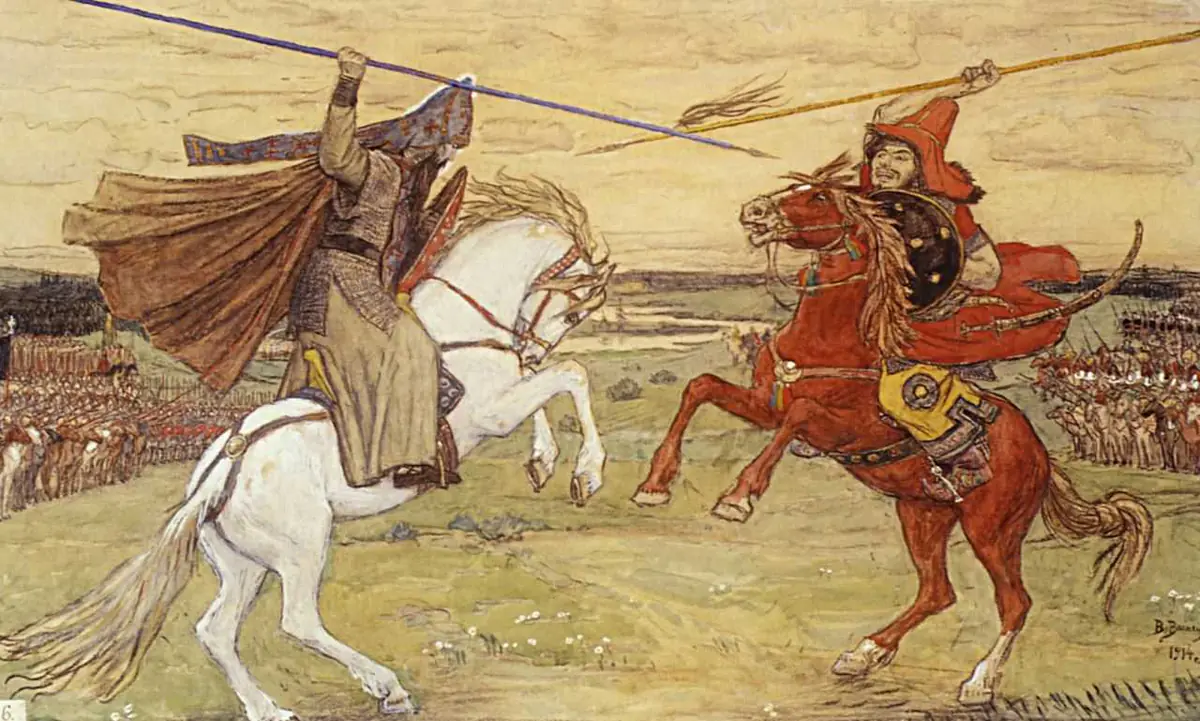 Le Duel de Peresvet et Tcheloubeï - Viktor Vasnetsov