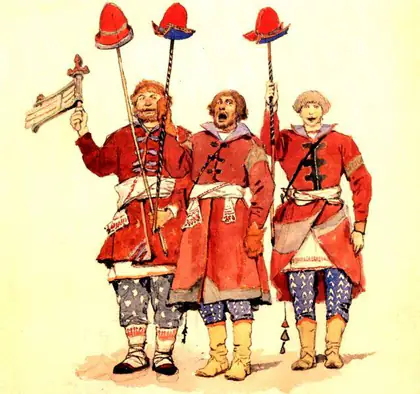 Les Hérauts : études de costumes - Viktor Vasnetsov