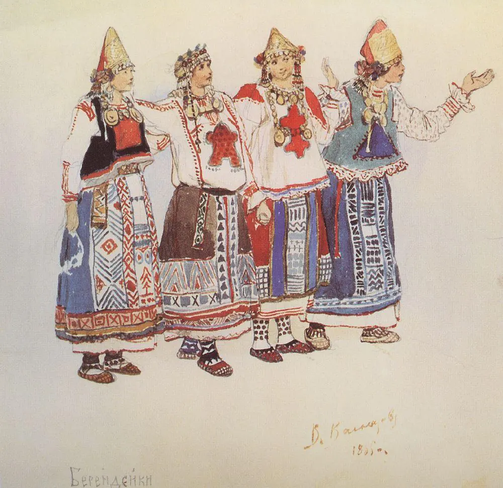 Les Jeunes Bérendéïennes : costumes - Viktor Vasnetsov