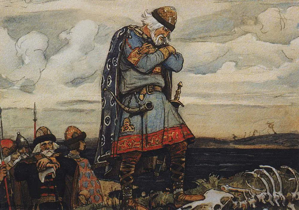 Oleg devant les restes de son cheval - Viktor Vasnetsov