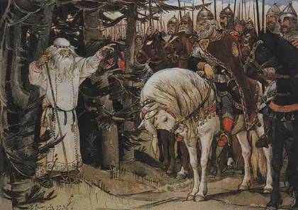 Oleg rencontre le devin - Viktor Vasnetsov