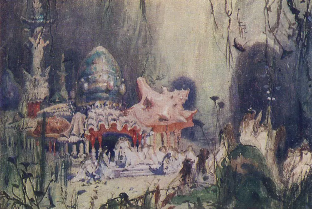 Le Palais sous-marin : étude de décor - Viktor Vasnetsov