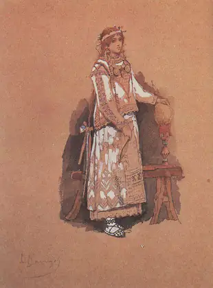 Snegourotchka : projet de costume - Viktor Vasnetsov