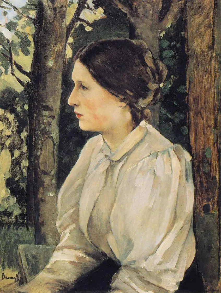 Tatiana Vasnetsova : portrait dans la verdure - Viktor Vasnetsov