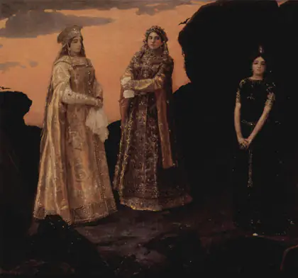 Les Trois Princesses du royaume souterrain : première composition - Viktor Vasnetsov