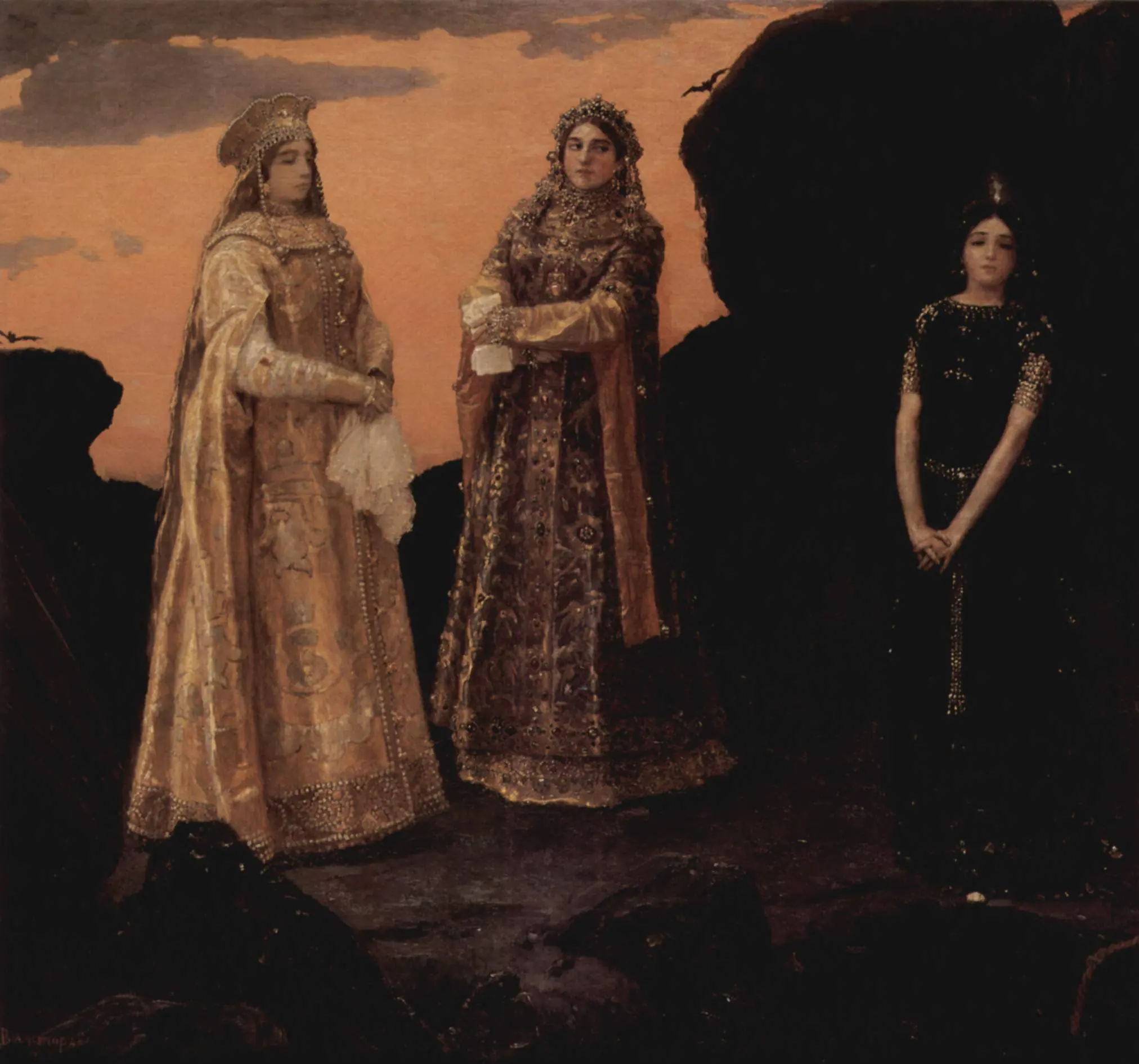 Les Trois Princesses du royaume souterrain : première composition - Viktor Vasnetsov