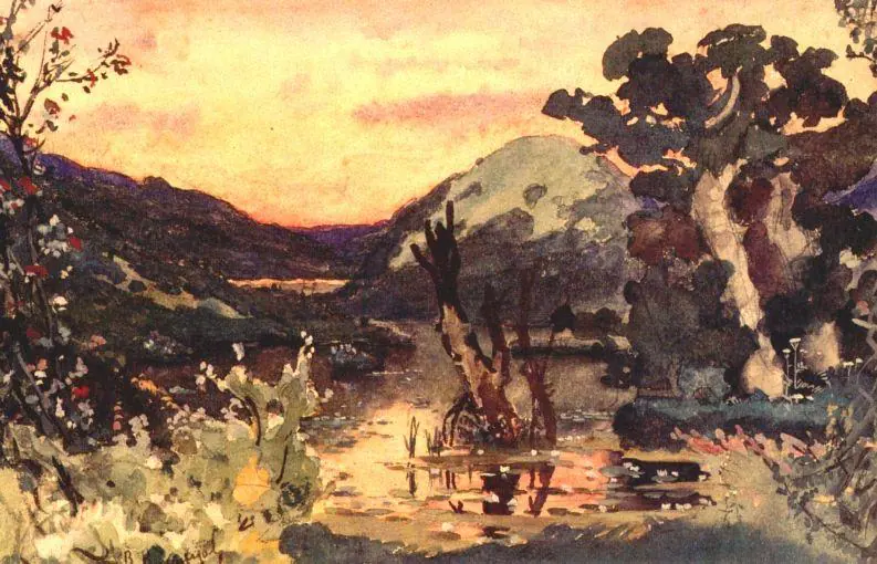 La Vallée de Iarilo : étude de décor - Viktor Vasnetsov