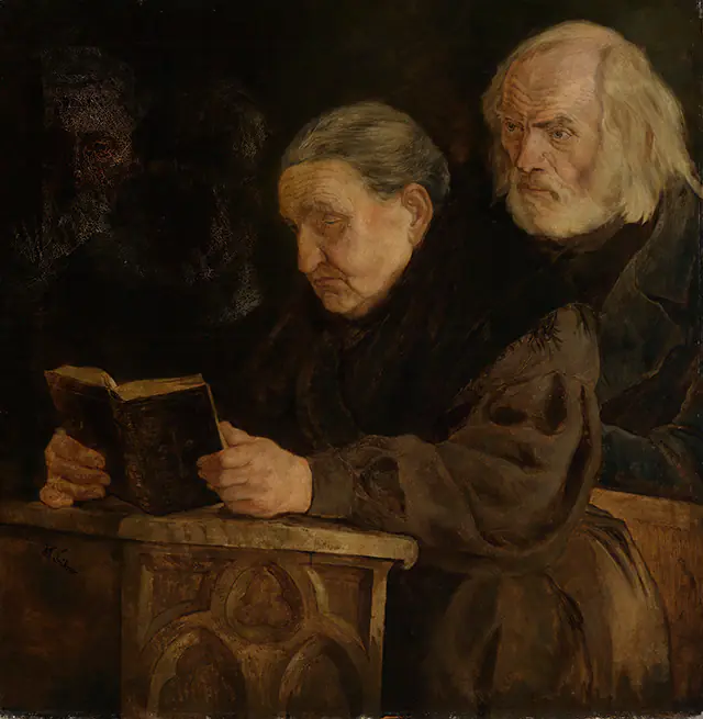 Dans l'église - Wilhelm Trübner