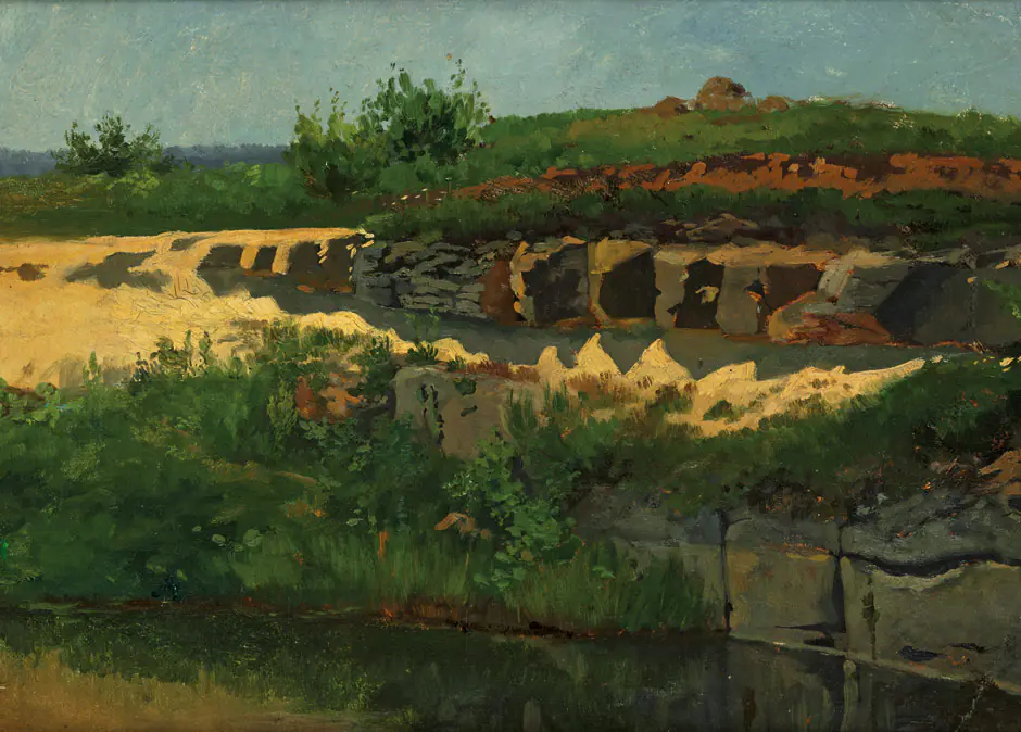 Paysage avec bac à sable - Wilhelm Trübner