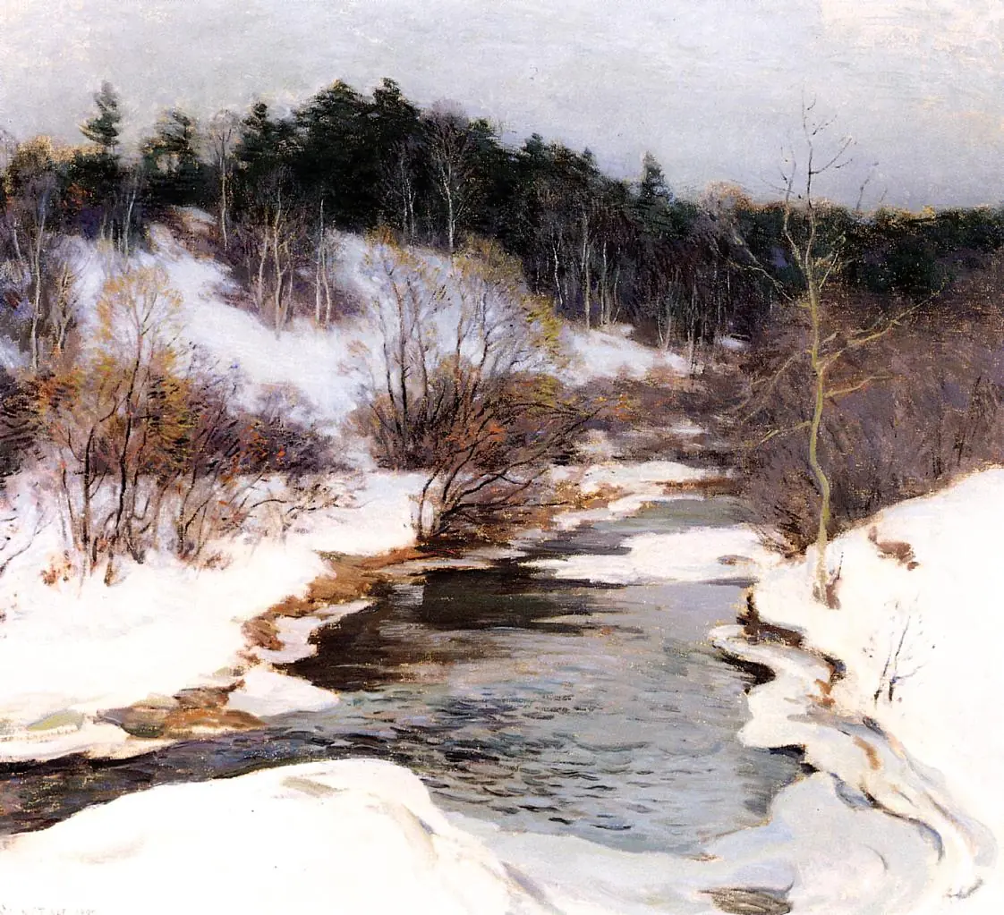 La mare gelée, mars - Willard Metcalf