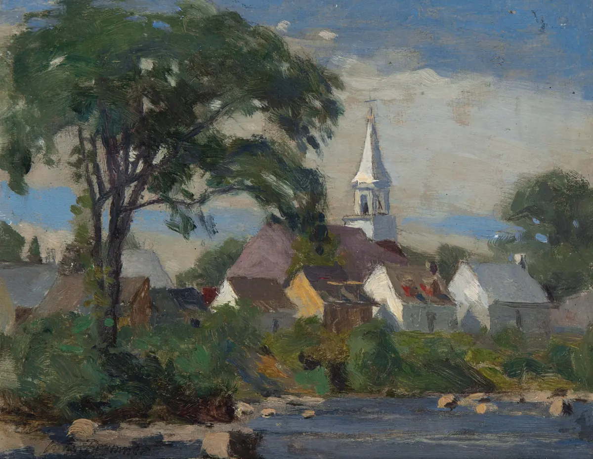 Village au bord de l'eau - William Brymner