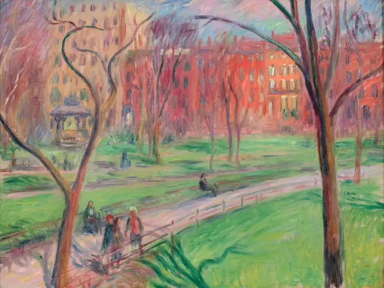 Début du printemps, Washington Square - William Glackens