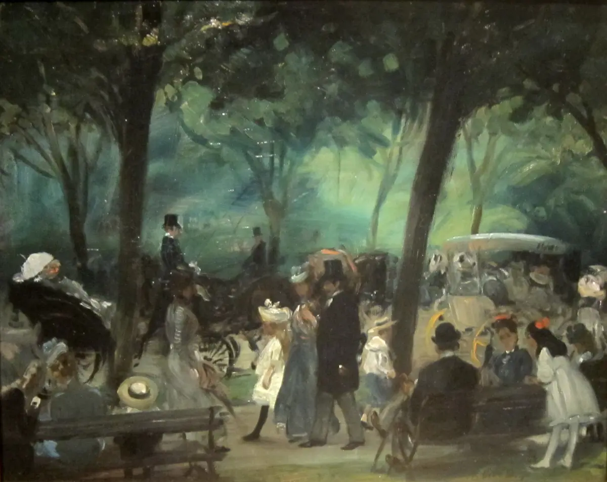 La promenade, Central Park - William Glackens