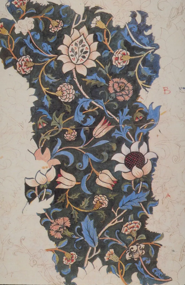 Evenlode : dessin préparatoire - William Morris